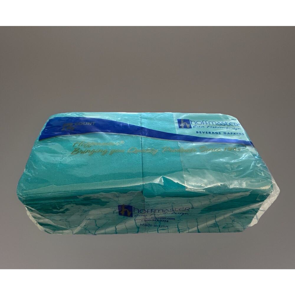 Teal Hoffmaster Beverage Cocktail Napkins 250 Pack 5" x 5" 2-Ply 2 available